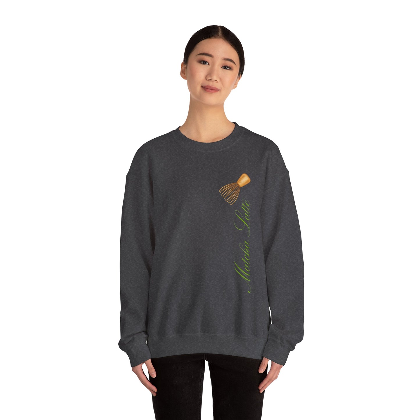 Matcha Latte Crewneck Sweatshirt, Cozy Unisex Sweater for Tea Lovers, Perfect Gift for Birthdays, Relaxing at Home, Coffee Shop Style