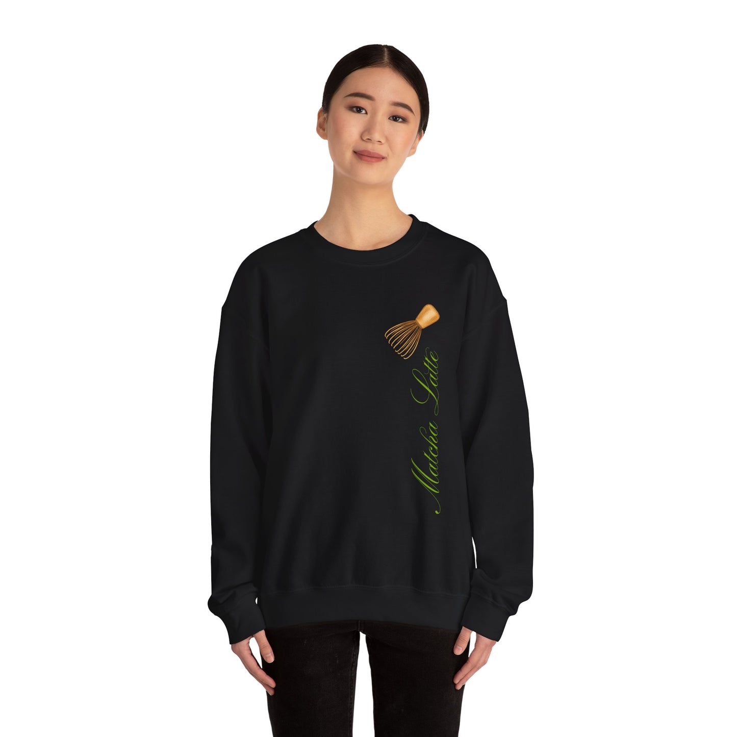 Matcha Latte Crewneck Sweatshirt, Cozy Unisex Sweater for Tea Lovers, Perfect Gift for Birthdays, Relaxing at Home, Coffee Shop Style