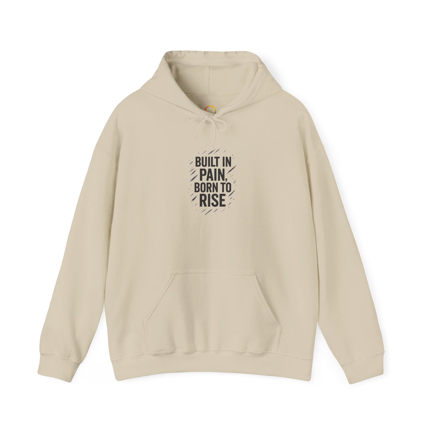 Inspirational Hoodie - Built in Pain, Born to Rise | Motivational Sweater, Unisex Gift, Fitness Apparel, Everyday Comfort, Casual Wear