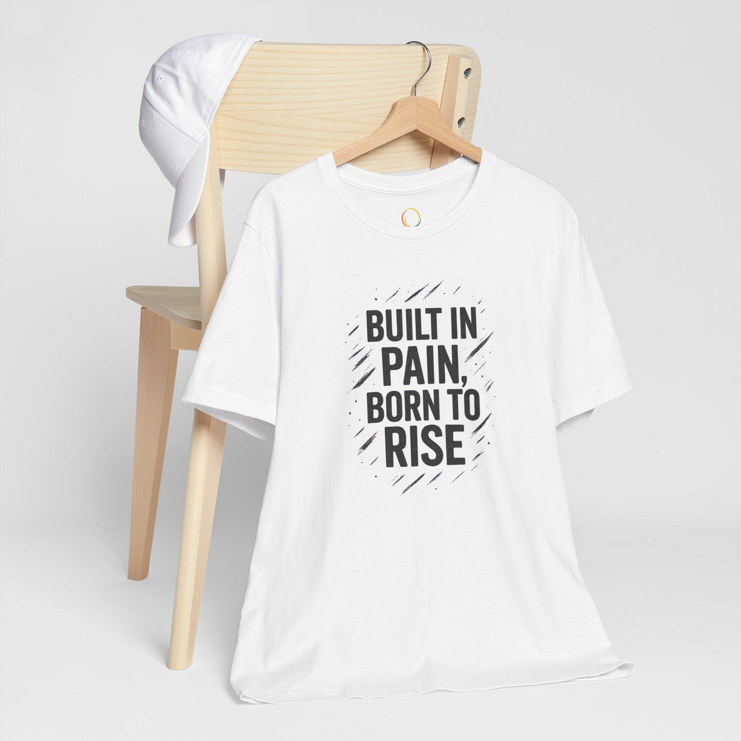 Motivational Short Sleeve Tee - Built in Pain, Born to Rise