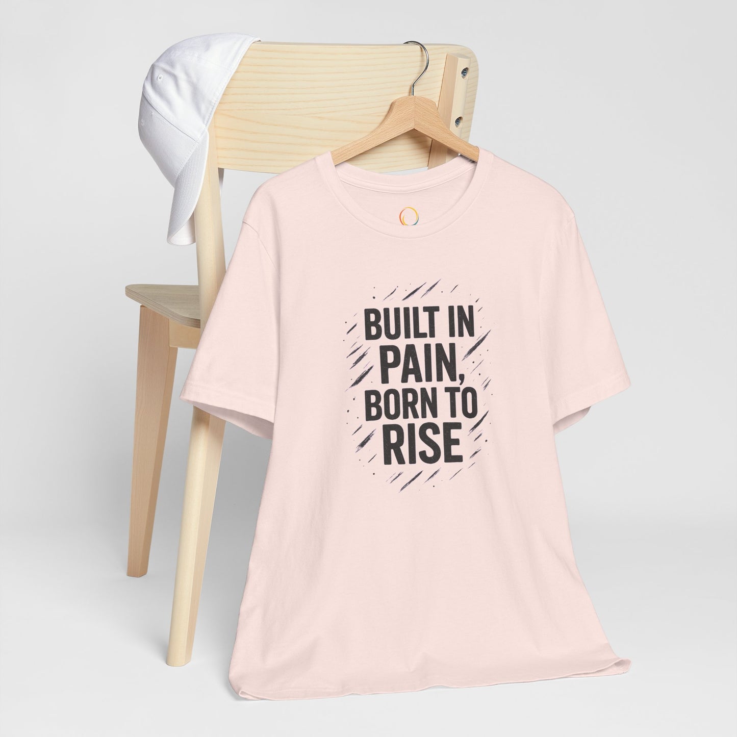 Motivational Short Sleeve Tee - Built in Pain, Born to Rise