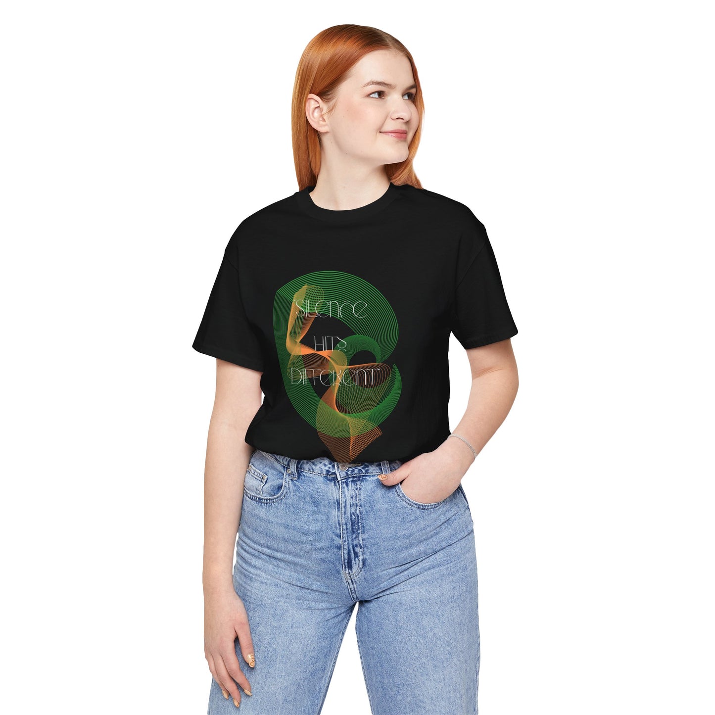 Silence Hits Different – Unisex Jersey Tee for the Confident and Composed