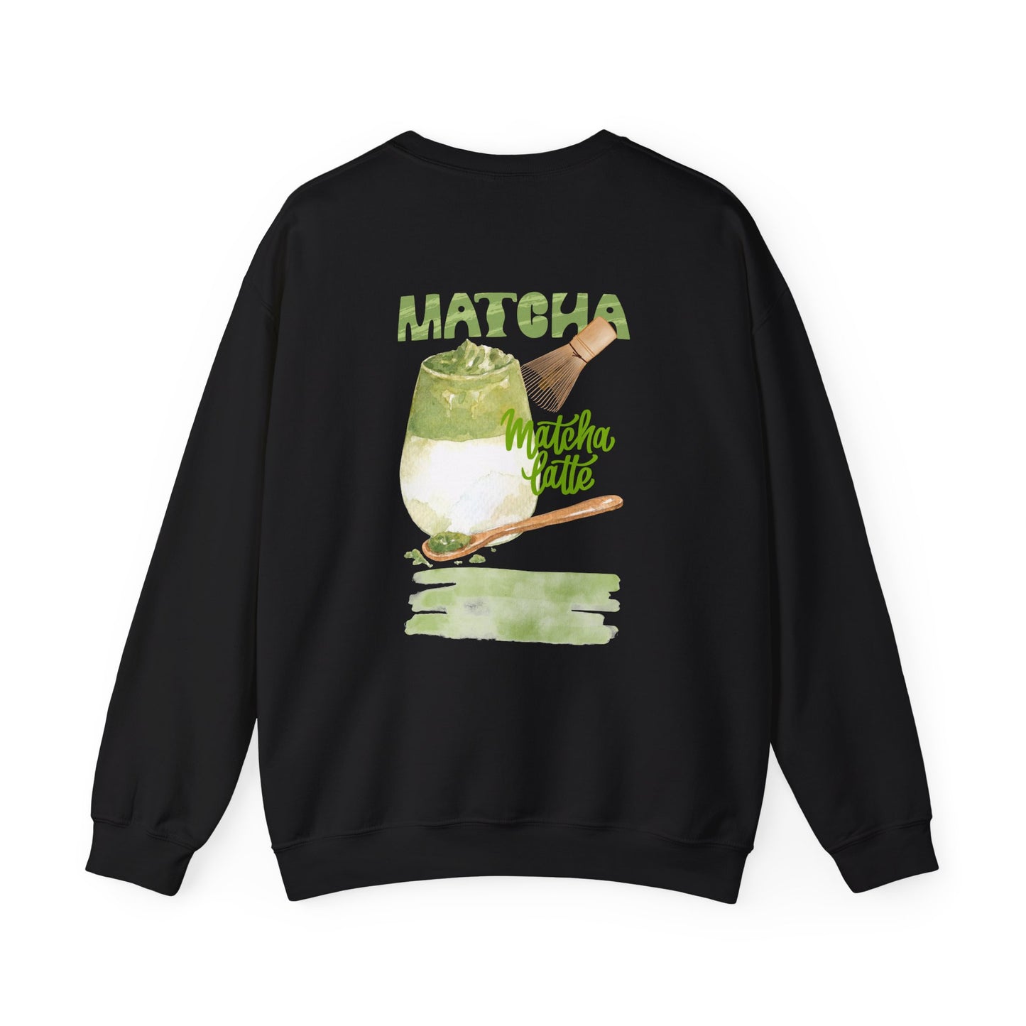 Matcha Latte Crewneck Sweatshirt, Cozy Unisex Sweater for Tea Lovers, Perfect Gift for Birthdays, Relaxing at Home, Coffee Shop Style