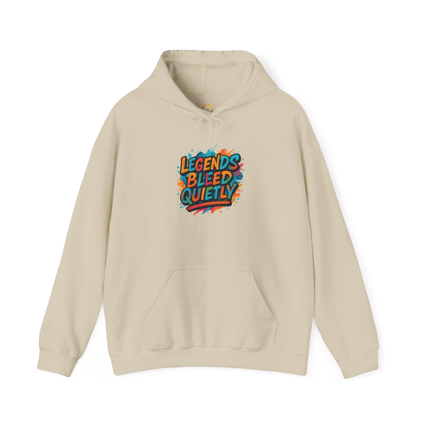 Vibrant Hooded Sweatshirt - Legends Bleed Quietly, Cozy Unisex Hoodie