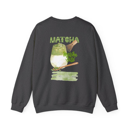 Matcha Latte Crewneck Sweatshirt, Cozy Unisex Sweater for Tea Lovers, Perfect Gift for Birthdays, Relaxing at Home, Coffee Shop Style