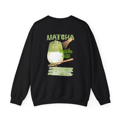 Matcha Latte Crewneck Sweatshirt, Cozy Unisex Sweater for Tea Lovers, Perfect Gift for Birthdays, Relaxing at Home, Coffee Shop Style
